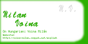milan voina business card
